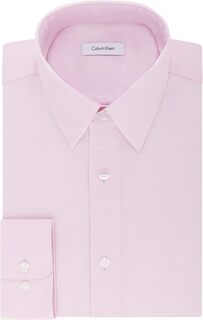 Мужская классическая рубашка обычного кроя, однотонная, стрейч, без железа Calvin Klein, розовый