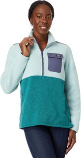 Куртка Petite Sweater Fleece Sherpa Hybrid Color-Block L.L.Bean, цвет Smoky Blue/Dark Pine L.L.Bean®