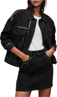 Куртка Bella Stud Denim Jacket AllSaints, черный
