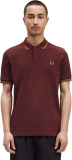 Рубашка-поло Twin Tipped Shirt Fred Perry, цвет Oxblood/Shaded Stone