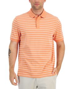 Мужская полосатая рубашка-поло интерлок Club Room, оранжевый