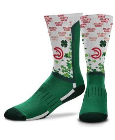 Мужские носки Atlanta Hawks Four Leaf с V-образным изгибом ко дню Святого Патрика For Bare Feet, зеленый
