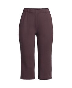 Женские спортивные трикотажные брюки-капри с высокой посадкой и эластичной резинкой на талии Lands&apos; End, фиолетовый