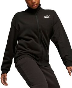 Женский активный свитшот с заниженными плечами, молнией во всю длину и длинными рукавами Puma, черный