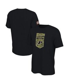 Мужская черная камуфляжная футболка Purdue Boilermakers Veterans Nike, черный
