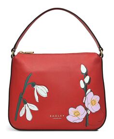 Маленькая кожаная сумка на молнии Warn-ham Court Snowdrops Radley London, красный