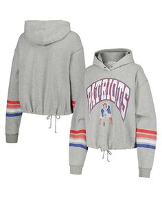 Женский пуловер с капюшоном Heather Grey New England Patriots Upland Bennett &apos;47 Brand, серый