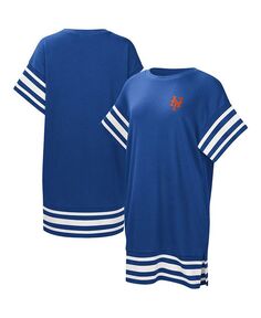 Женское платье-футболка Royal New York Mets Cascade Touch, синий