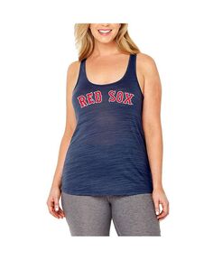 Женская темно-синяя майка Boston Red Sox больших размеров с открытой спиной-борцовкой Soft As A Grape, синий