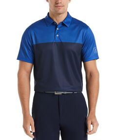 Мужская рубашка-поло для гольфа с короткими рукавами и блочным принтом Airflux Birdseye PGA TOUR, цвет Nautical Blue