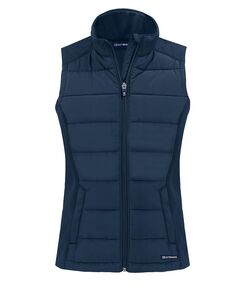 Женский жилет Evoke Hybrid Eco Softshell из переработанного материала с полной молнией Cutter &amp; Buck, цвет Navy blue