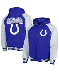Мужская университетская куртка с капюшоном и молнией во всю длину Royal Indianapolis Colts Defender реглан G-III Sports by Carl Banks, синий