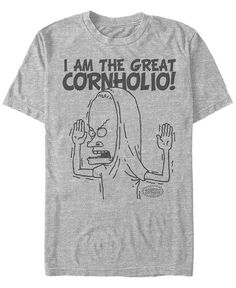 Мужская футболка с коротким рукавом и логотипом Beavis and Butthead MTV The Great Cornholio Fifth Sun, серый