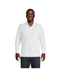 Мужская рубашка-поло с длинными рукавами Comfort First Lands&apos; End, цвет White