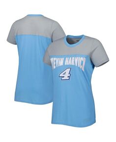 Женская голубая и серая футболка Kevin Harvick Box Score G-III 4Her by Carl Banks, синий