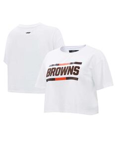 Женская белая укороченная футболка Cleveland Browns New Helmet Capsule Pro Standard, белый
