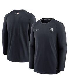 Мужская темно-синяя футболка с длинным рукавом и логотипом Detroit Tigers Authentic Collection Performance Nike, синий