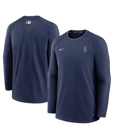 Мужская темно-синяя футболка с длинным рукавом и логотипом Seattle Mariners Authentic Collection Performance Nike, синий