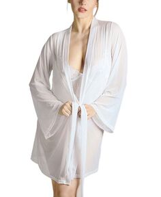 Женский сетчатый халат Charlotte с рукавами в стиле кимоно MeMoi, белый