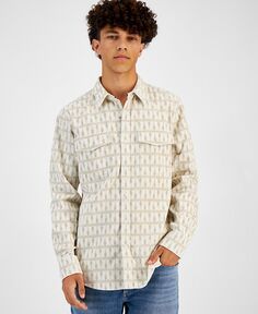 Мужская вельветовая рубашка с принтом Yohaan Sun + Stone, белый