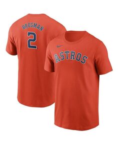 Мужская футболка Alex Bregman Houston Astros с именем и номером игрока Nike, оранжевый