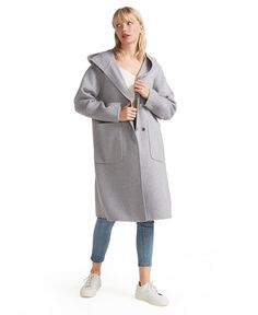 Женское пальто большого размера из смесовой шерсти Belle &amp; Bloom, цвет Grey