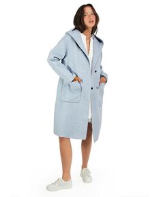 Женское пальто большого размера из смесовой шерсти Belle &amp; Bloom, цвет Light blue