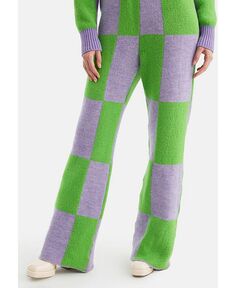 Женские широкие брюки с принтом NOCTURNE, зеленый
