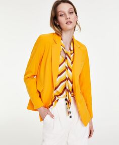 Женский эластичный пиджак с одной пуговицей и длинным рукавом Bar III, желтый