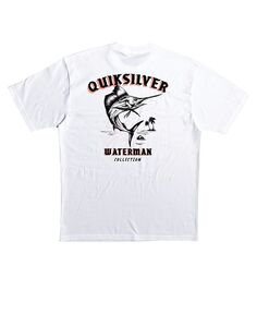 Мужская футболка Quiksilver с короткими рукавами и рыбками Quiksilver Waterman, белый