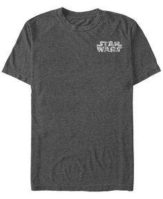 Мужская футболка с коротким рукавом и логотипом «Звездные войны» с текстом комиксов на груди Fifth Sun, серый