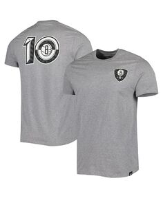 Мужская футболка Heather Grey Brooklyn Nets в честь 10-летия Brooklyn Nets &apos;47 Brand, серый