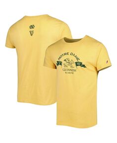Мужская золотая футболка Tri-Blend Notre Dame Fighting Irish Guinness Victory Falls League Collegiate Wear, золото