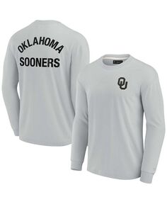 Мужская и женская серая супермягкая футболка с длинным рукавом Oklahoma Earlys Fanatics Signature, серый