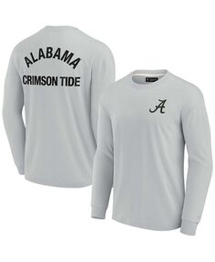 Мужская и женская серая супермягкая футболка с длинным рукавом Alabama Crimson Tide Fanatics Signature, серый