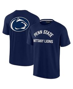 Мужская и женская темно-синяя супермягкая футболка с короткими рукавами Penn State Nittany Lions Fanatics Signature, синий
