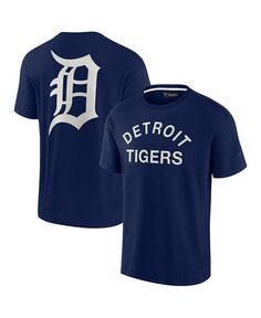 Мужская и женская темно-синяя супермягкая футболка с короткими рукавами Detroit Tigers Fanatics Signature, синий