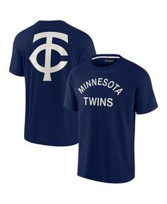 Мужская и женская темно-синяя супермягкая футболка Minnesota Twins с короткими рукавами Fanatics Signature, синий