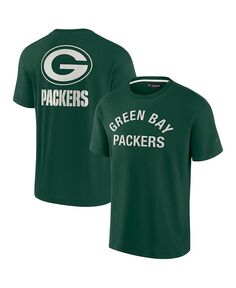 Мужская и женская зеленая супермягкая футболка Green Bay Packers с коротким рукавом Fanatics Signature, зеленый
