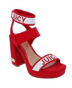 Женские блестящие босоножки на каблуке на платформе Juicy Couture, красный