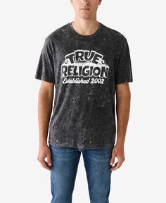 Мужская свободная футболка Bubble с короткими рукавами True Religion, черный