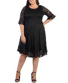 Женское кружевное платье Livi больших размеров Kiyonna, черный