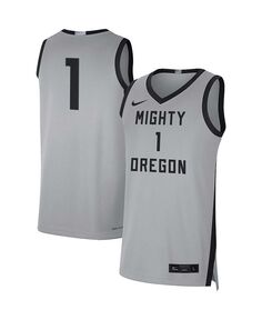 Мужская баскетбольная майка #1 серо-черного цвета Oregon Ducks Limited Nike, серый