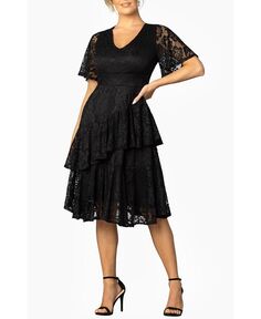 Женское многоуровневое коктейльное платье из кружева Affair Kiyonna, черный