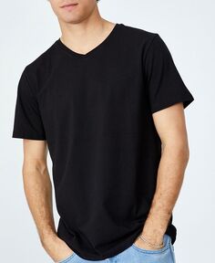 Мужская футболка из органического материала с v-образным вырезом COTTON ON, черный