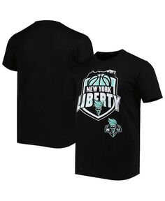 Мужская и женская черная футболка New York Liberty Crest Stadium Essentials, черный