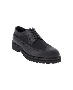 Мужские классические туфли дерби на резиновой подошве со шнуровкой и кончиками крыльев DKNY, черный