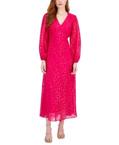 Женское шифоновое платье в горошек с v-образным вырезом и завышенной талией Taylor, розовый