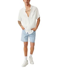 Мужская кубинская рубашка с коротким рукавом COTTON ON, белый