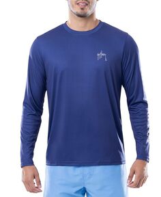 Мужская футболка с защитой от солнца и длинными рукавами с логотипом Art Of Big Game Fishing Guy Harvey, синий